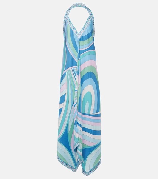 Iride silk twill maxi dress