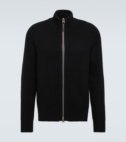 Wool and cashmere-blend zip-up sweater