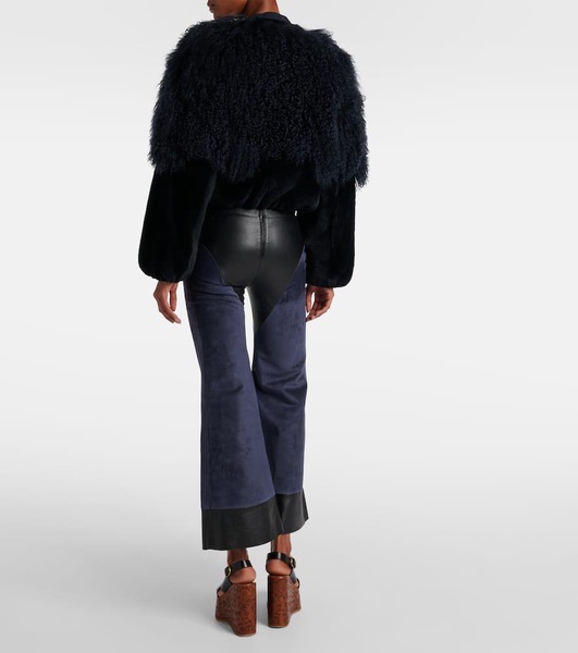 Cropped shearling blouson