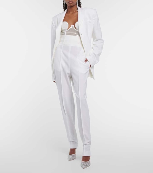 Bridal slim wool-blend pants