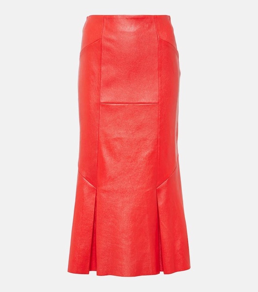 Lola leather midi skirt