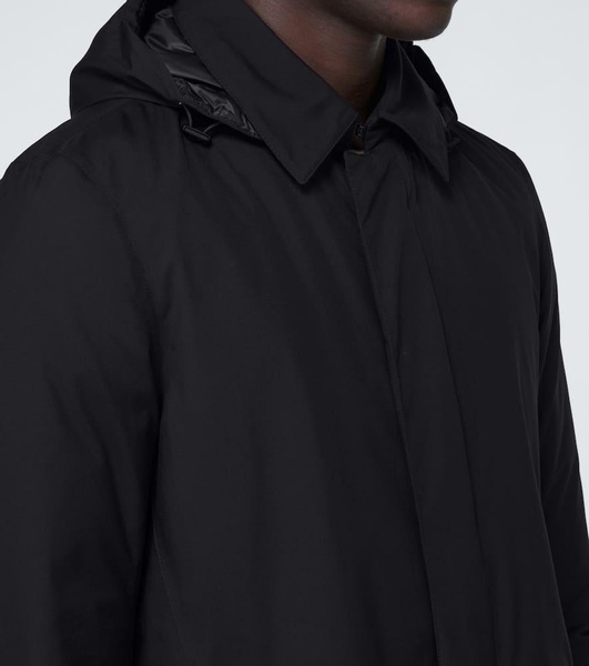 Lightweight down-filled raincoat