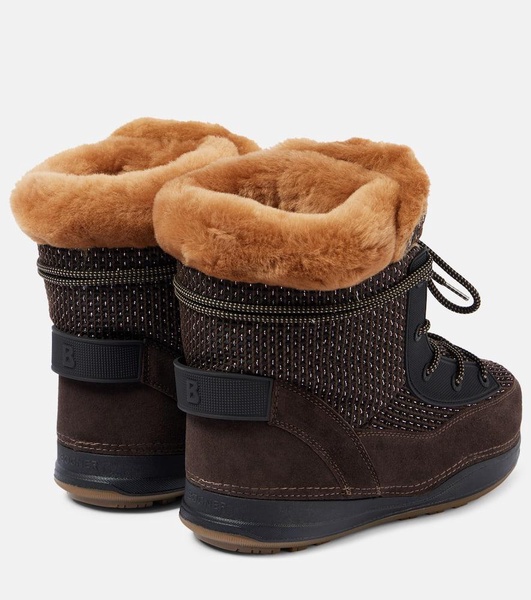 Verbier shearling-trimmed suede ankle boots