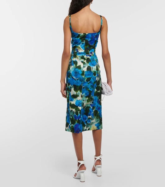 Floral cotton poplin midi dress