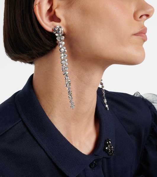 Drip crystal-embellished drop earrings