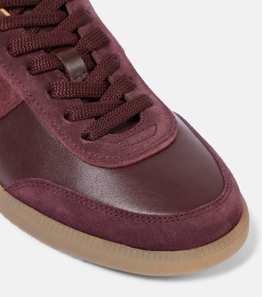 Tabs suede-trimmed leather sneakers