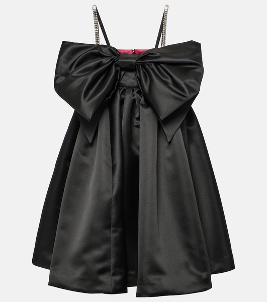 Bow-detail satin minidress