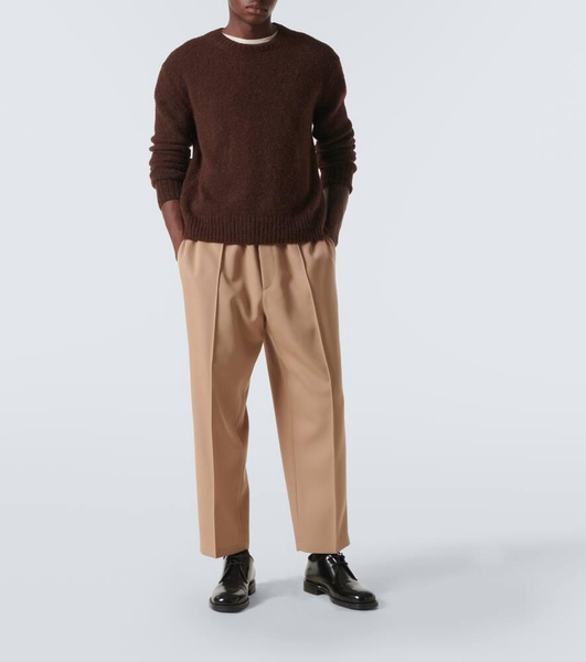 Wool gabardine tapered pants