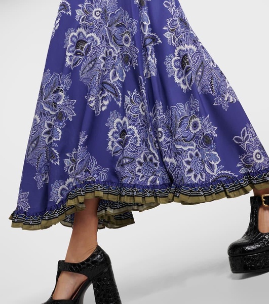 bandana-print maxi silk skirt