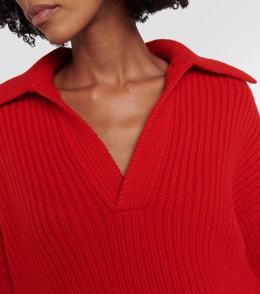 Wool and cashmere polo sweater