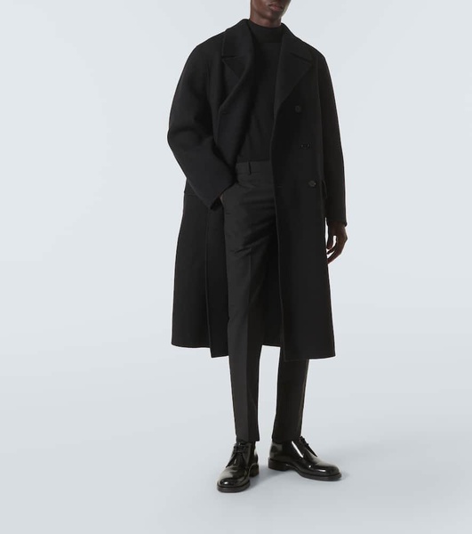 Double-breasted oversized wool coat