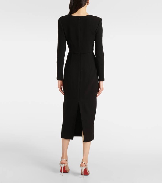 Wool crepe midi dress