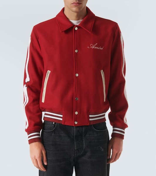 Bones wool-blend varsity jacket