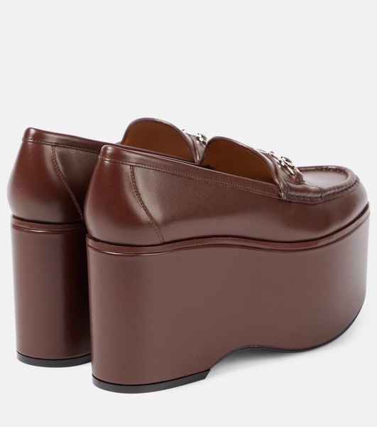 Horsebit leather platform loafers