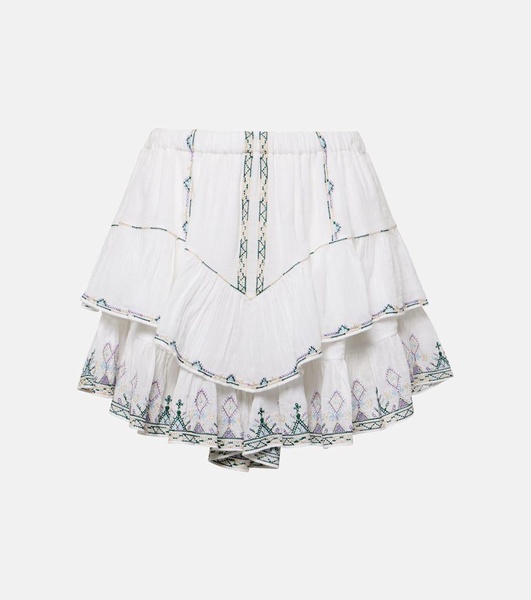 Jocadia ruffled cotton miniskirt