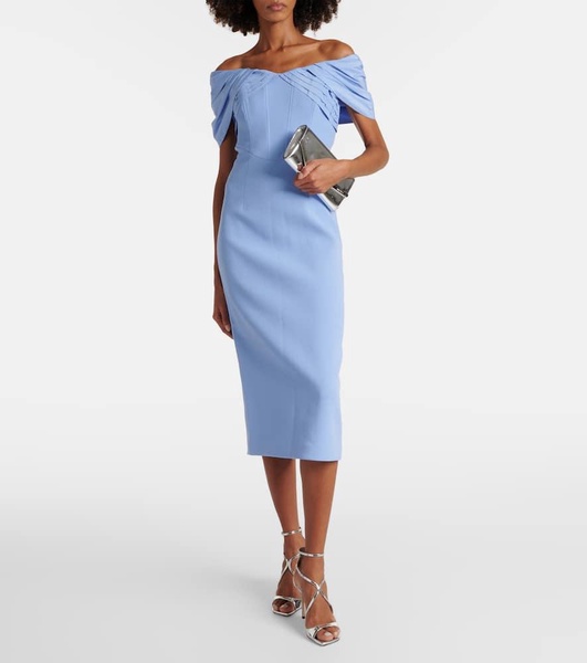 Juliana crepe and taffeta midi dress