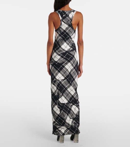 Tartan cotton maxi dress