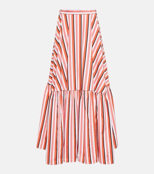 Striped cotton maxi skirt