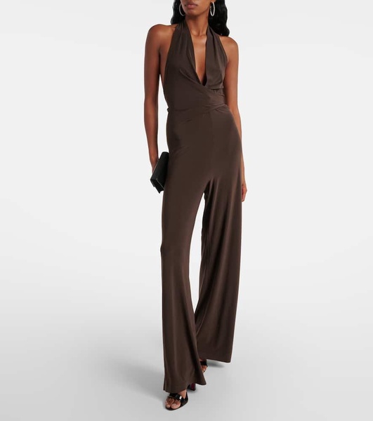 Halterneck jersey jumpsuit