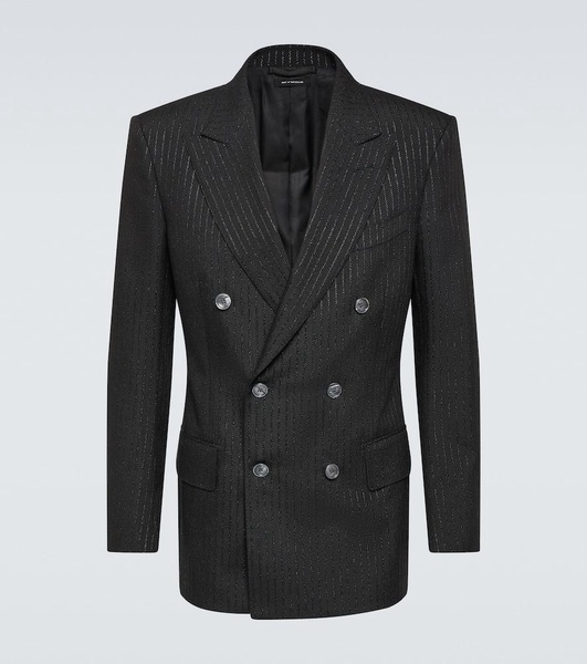 Atticus striped mohair-blend jacquard blazer