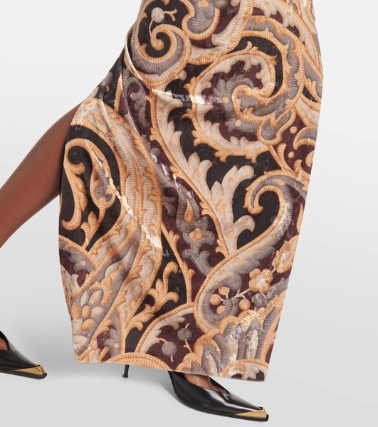 Paisley velvet maxi skirt