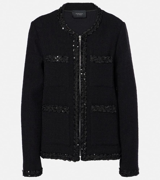 Sequined wool-blend jacket