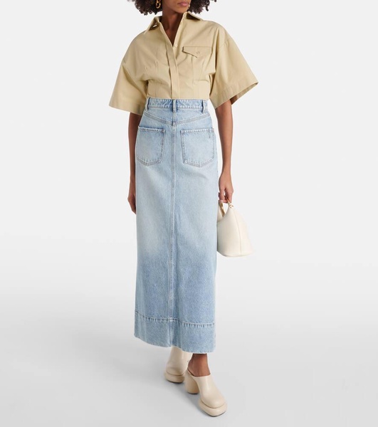 Piave denim maxi skirt