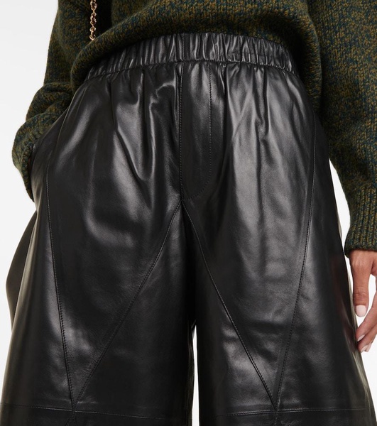 High-rise leather culottes