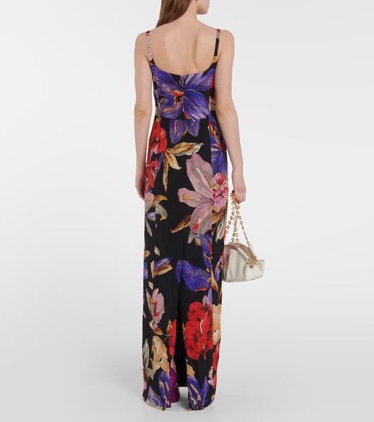 Floral silk-blend maxi dress