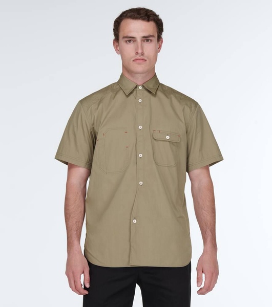 Cotton-blend poplin shirt