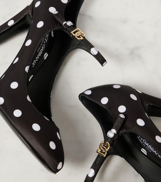 Sharon polka-dot satin Mary Jane pumps