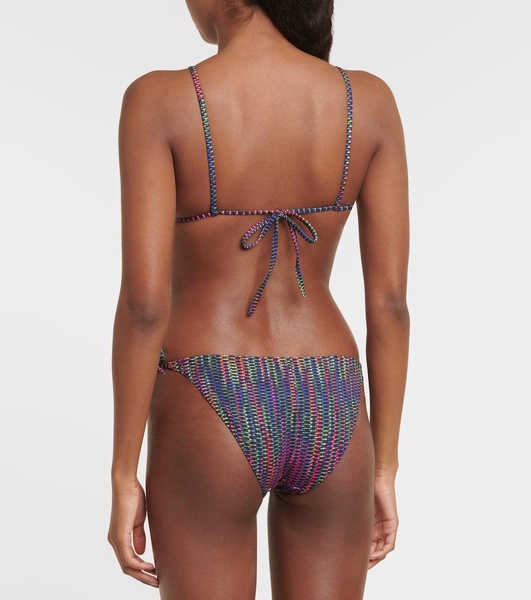 Rayon printed triangle bikini top