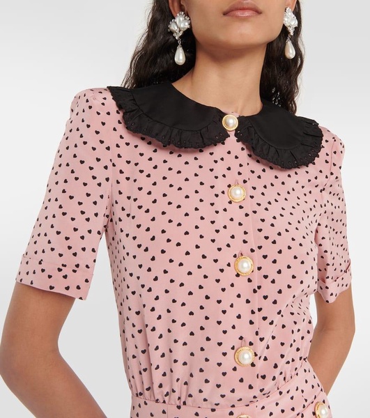 polka dot-print silk minidress