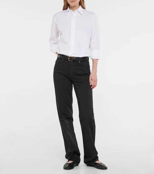 Carlon mid-rise cotton and linen pants