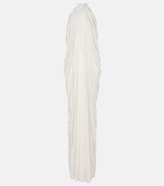 Halterneck jersey gown