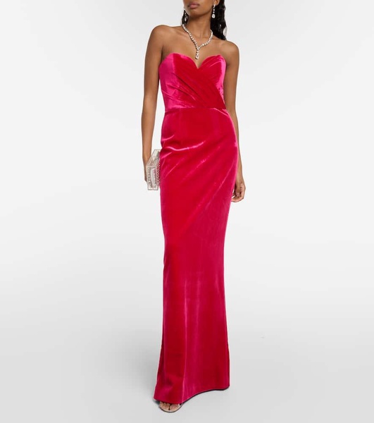 Bernadette strapless velvet gown