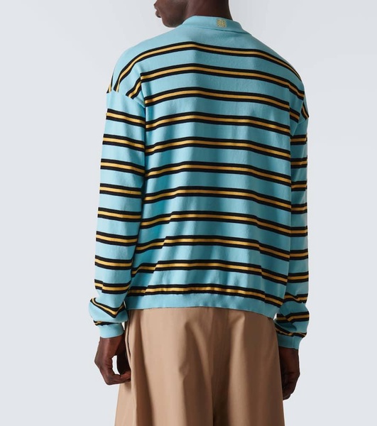 Paula's Ibiza striped cotton jersey polo sweater