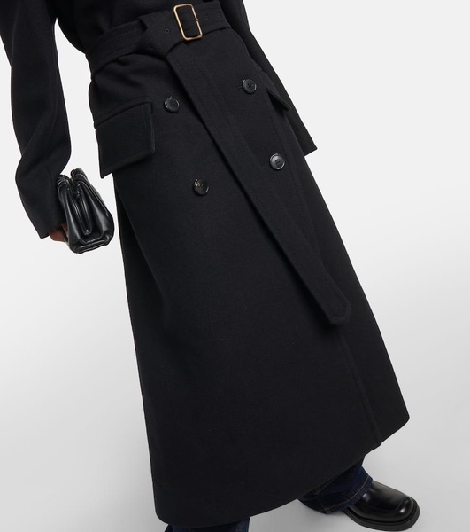 Rufia double-breasted wool-blend overcoat