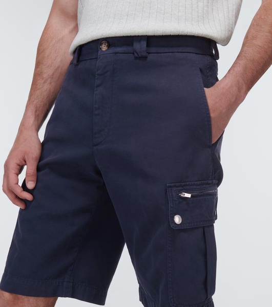 Cotton gabardine cargo shorts