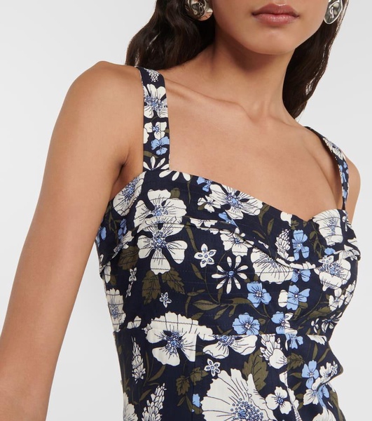 Colleen floral linen-blend midi dress