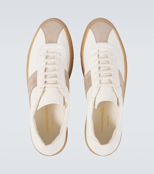 Tennis suede-trimmed leather sneakers