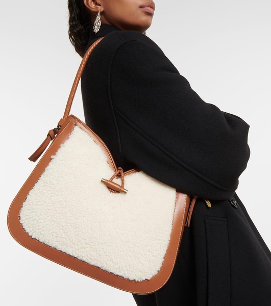 Vigo Medium shearling and leather shoulder bag