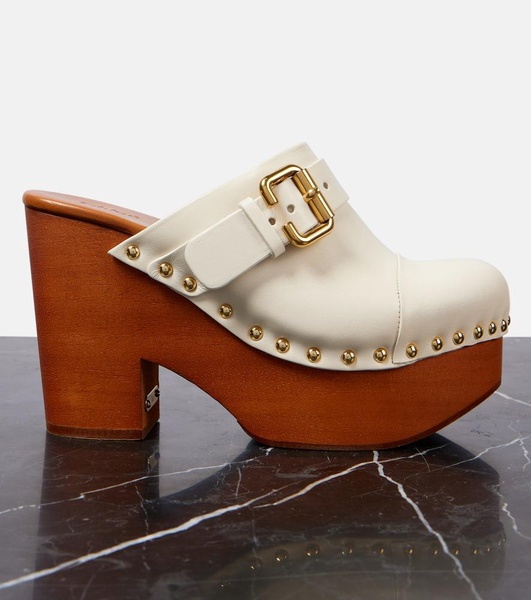 Jeannette studded leather clogs