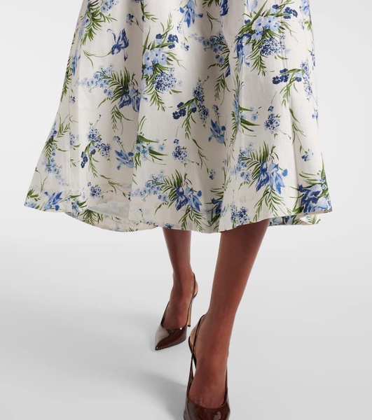 Arwen floral cotton midi skirt