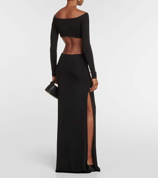 Cutout jersey maxi dress