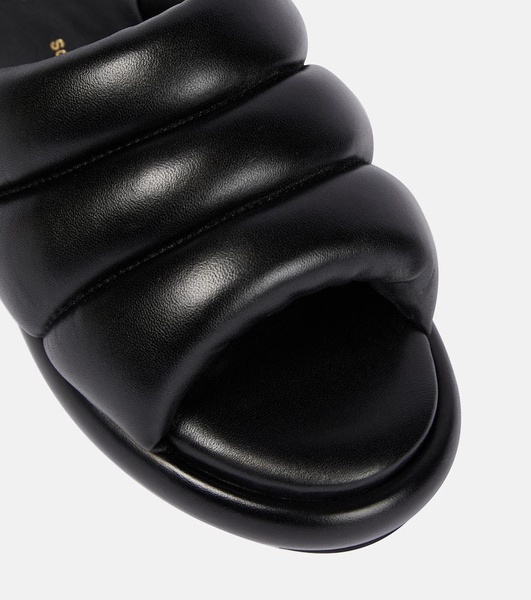 Padded leather slides