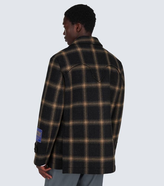 x Pendleton checked wool coat