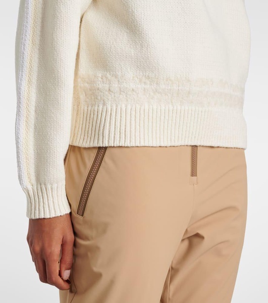 Elana jacquard wool-blend half-zip sweater