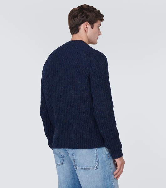 Rib-knit wool-blend sweater 