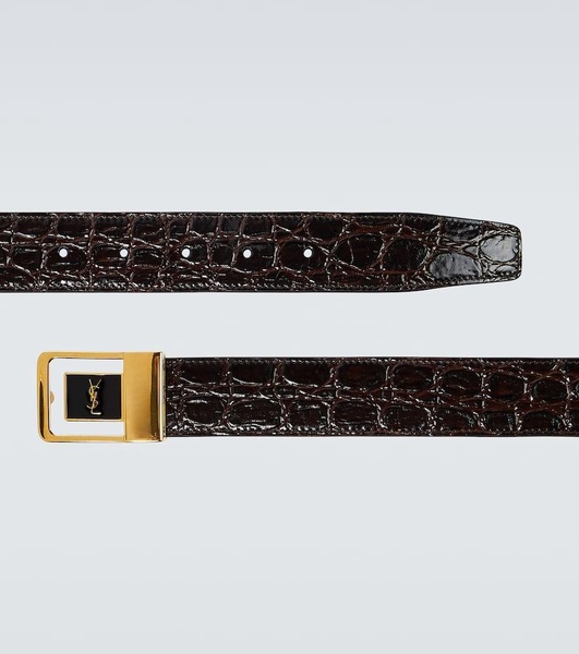 La 66 croc-effect leather belt